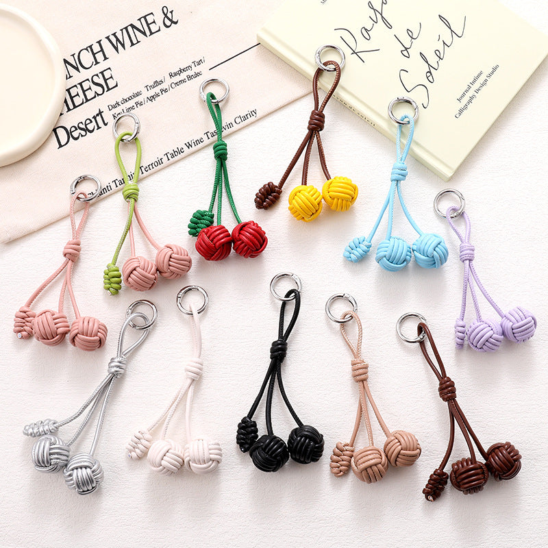 Braided Rope Knot Ball Keychain