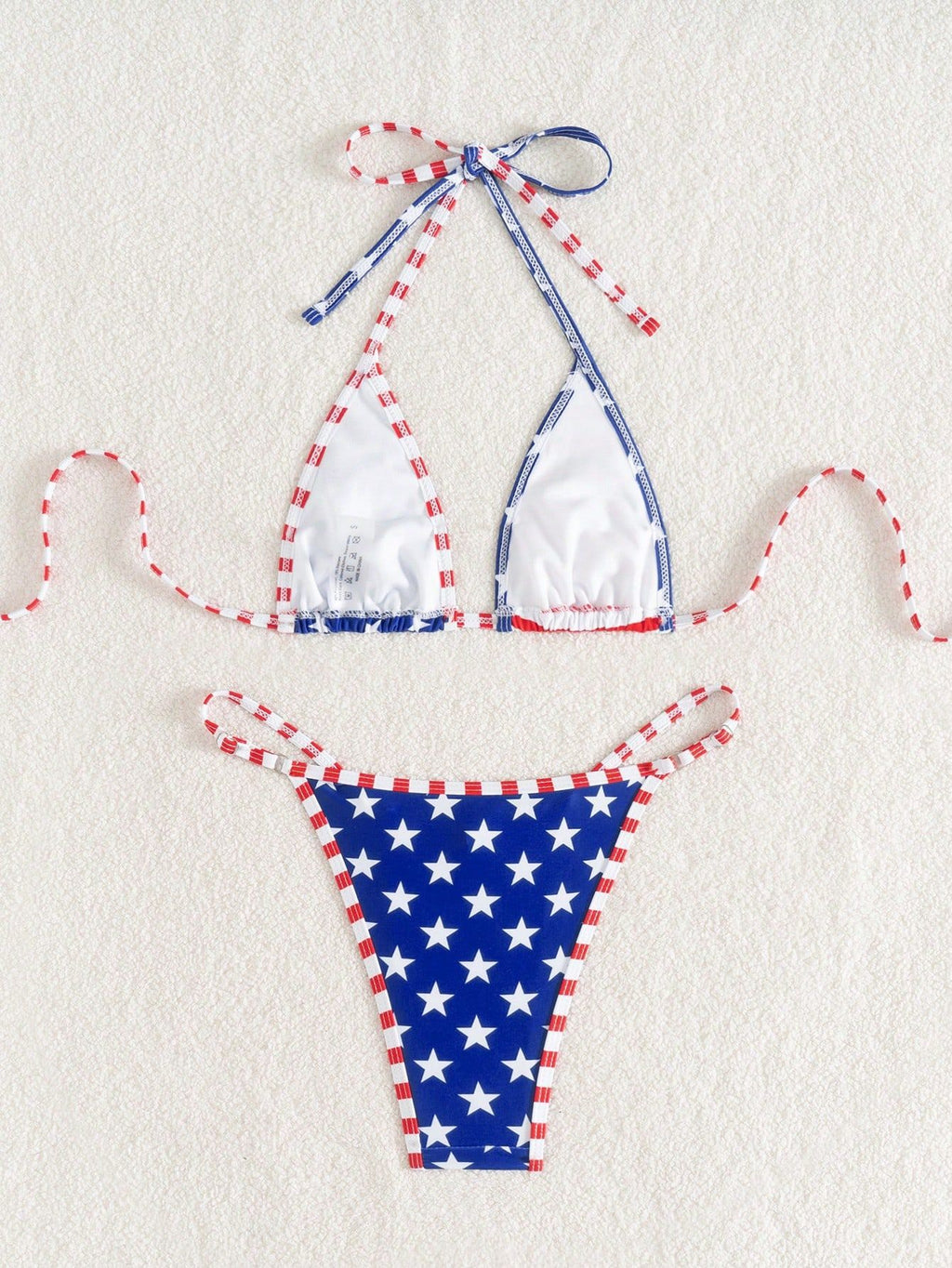 Stars and Stripes Halter Triangle Bikini Set - USA - 2