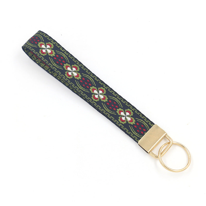 Folk Blossom Jacquard Keychain Strap - NO-3 - 1