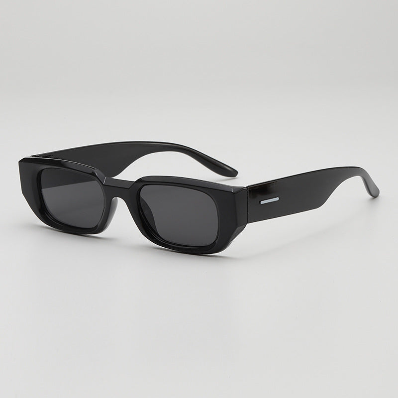 Polygonal Thick Rim Rectangle Sunglasses - Color_1
