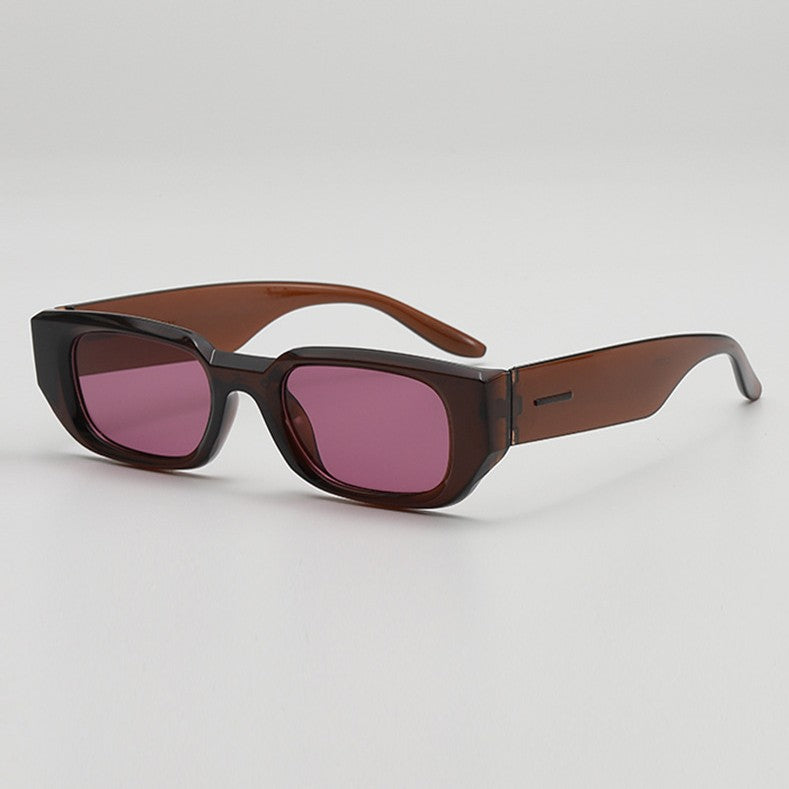 Polygonal Thick Rim Rectangle Sunglasses - Color_4
