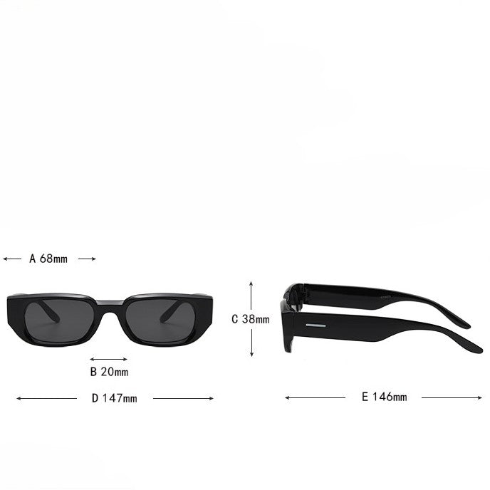 Polygonal Thick Rim Rectangle Sunglasses - view 1