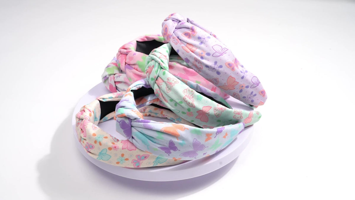Butterfly Print Wide Knotted Headband - view 5