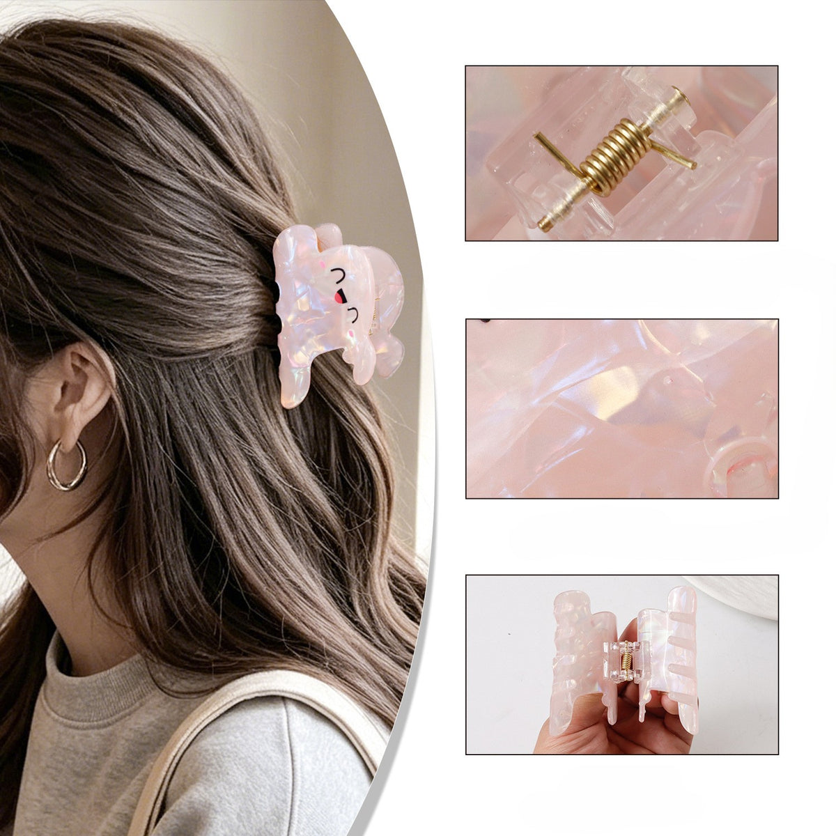 Ghost Hair Claw Clip With Shimmer Finish - view 1