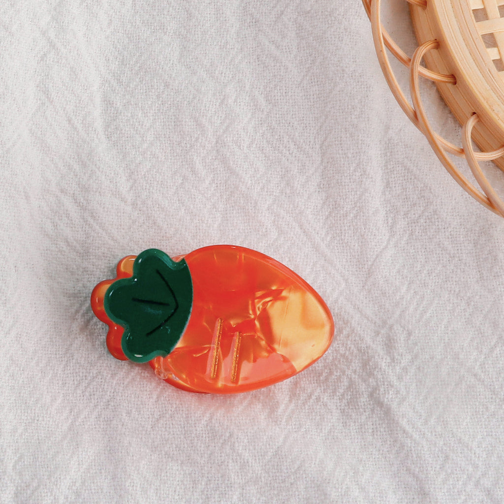 Mini Fruit Shaped Hair Claw Clips - carrot