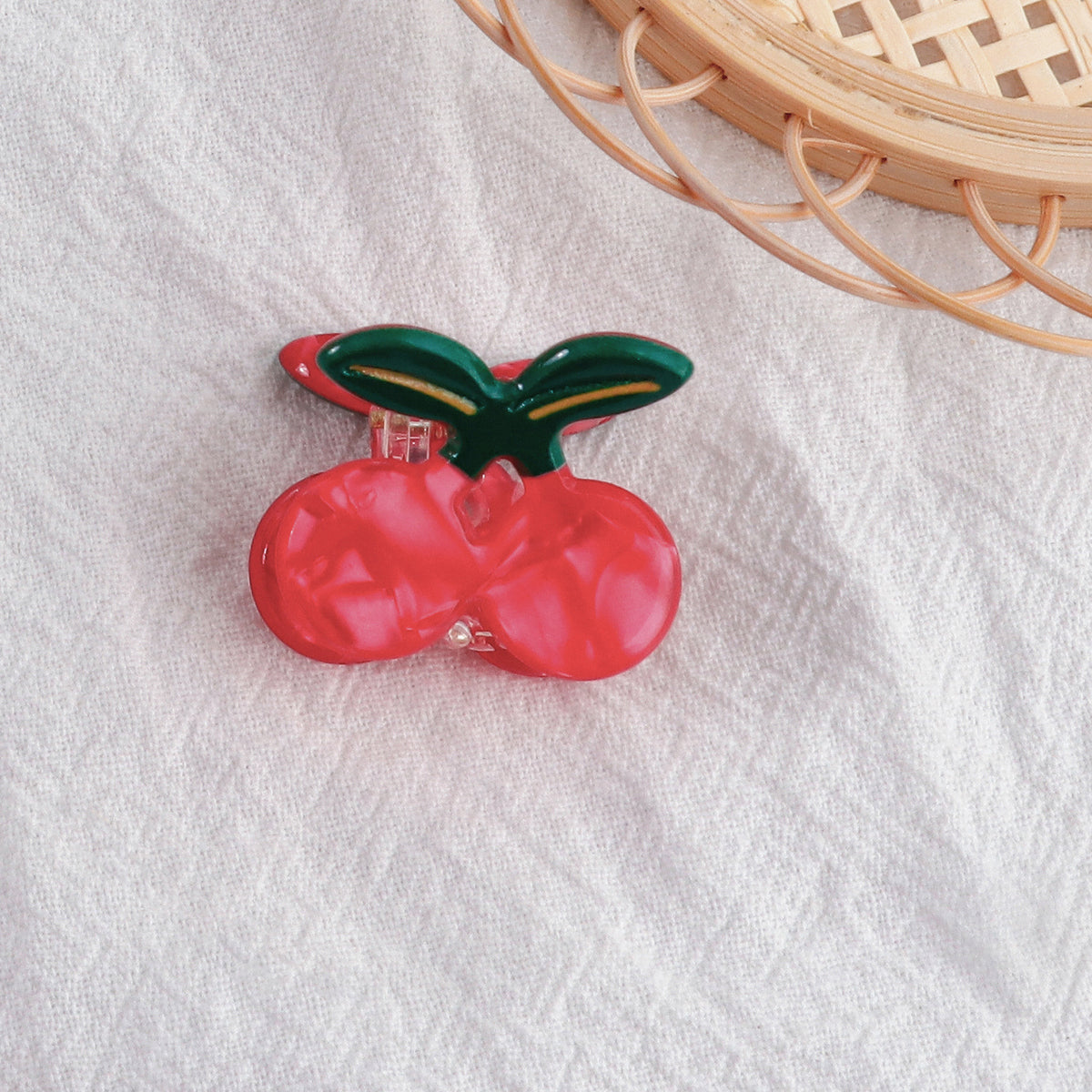 Mini Fruit Shaped Hair Claw Clips - cherry