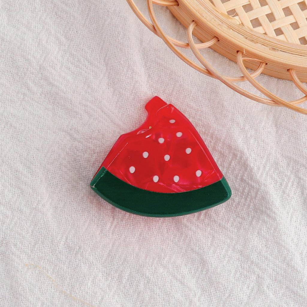 Mini Fruit Shaped Hair Claw Clips - melon