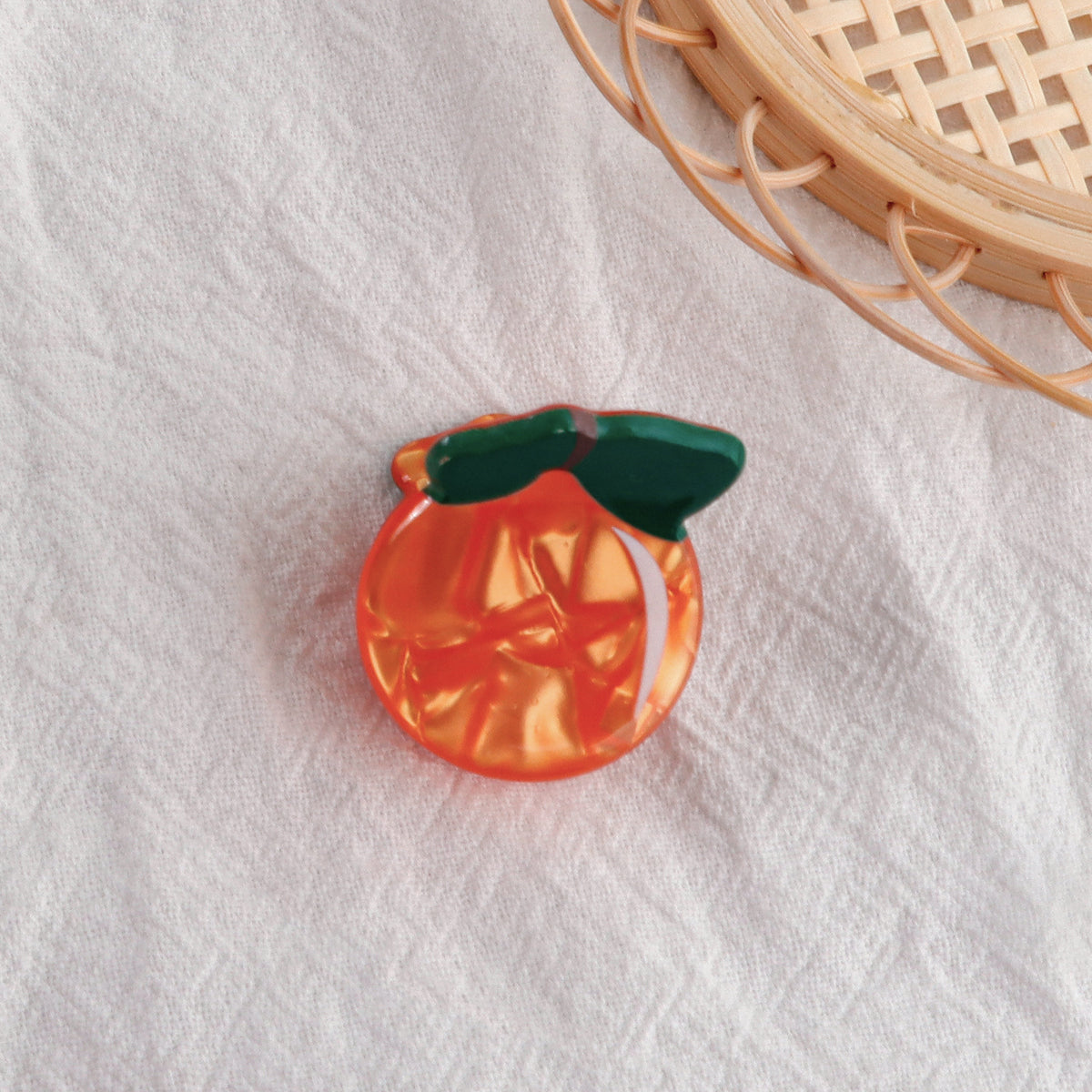 Mini Fruit Shaped Hair Claw Clips - orange