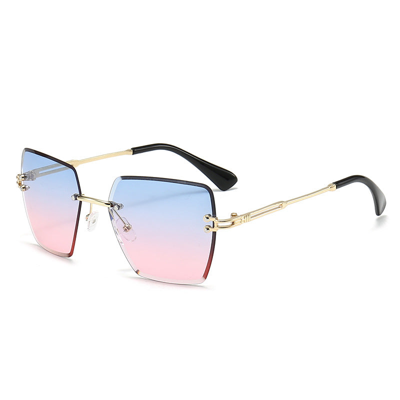Rimless Oversized Square Sunglasses - 02Sunrise