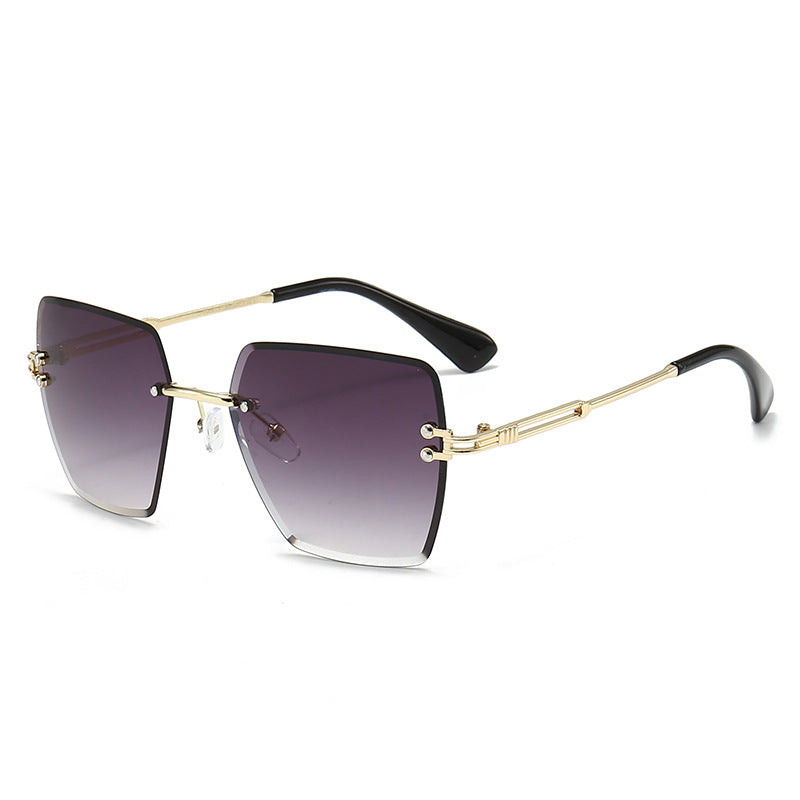 Rimless Oversized Square Sunglasses - 05Grey