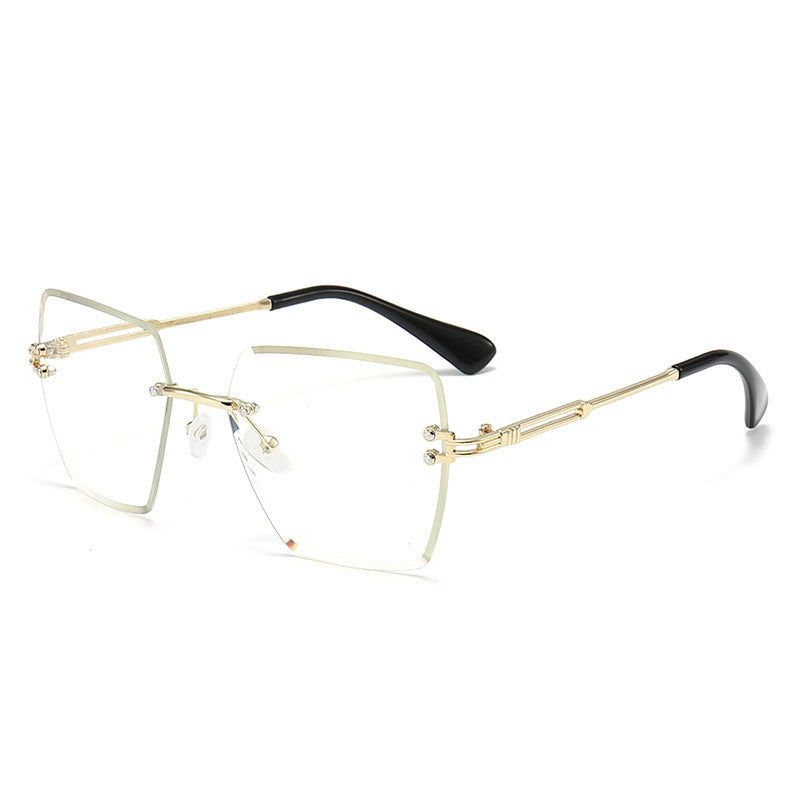 Rimless Oversized Square Sunglasses - 06Clear