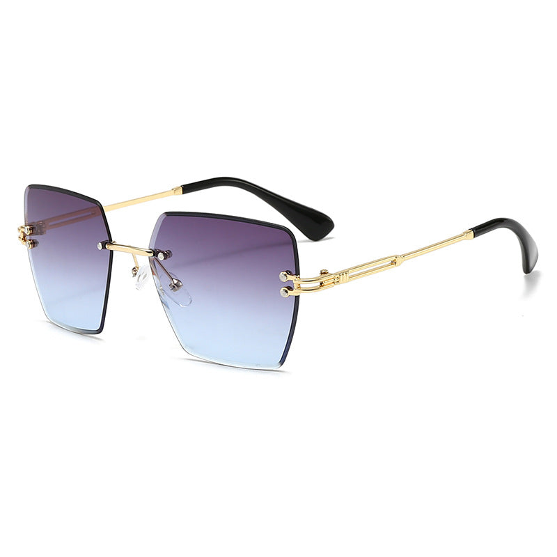 Rimless Oversized Square Sunglasses - 07Twilight