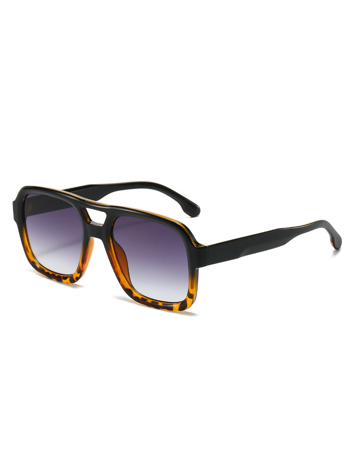 Double Bridge Oversized Square Sunglasses - Grey
