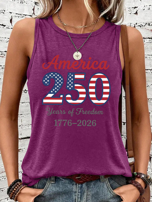 America 250 Years Of Freedom Graphic Tank - Purple