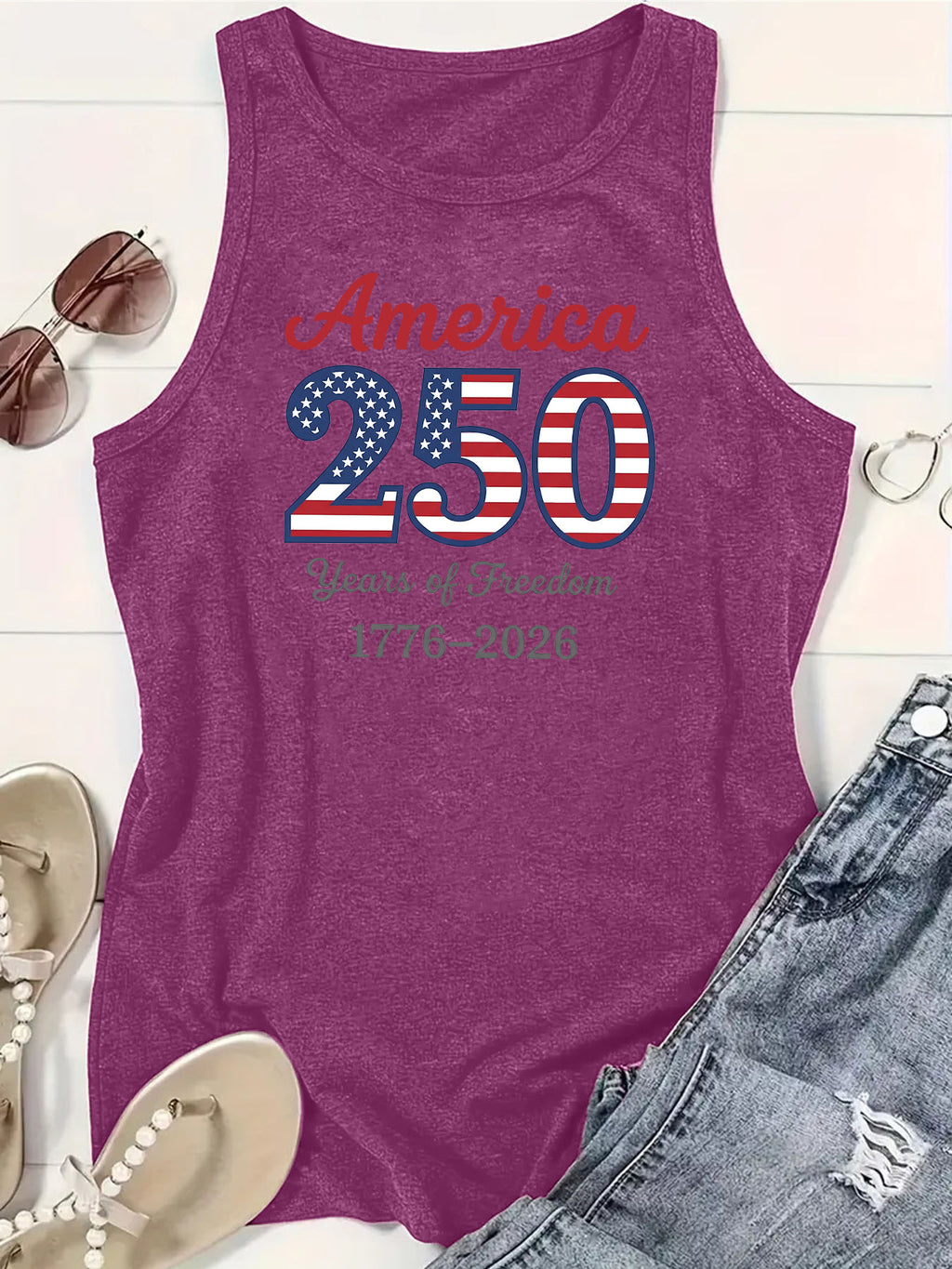 America 250 Years Of Freedom Graphic Tank - Purple - 1