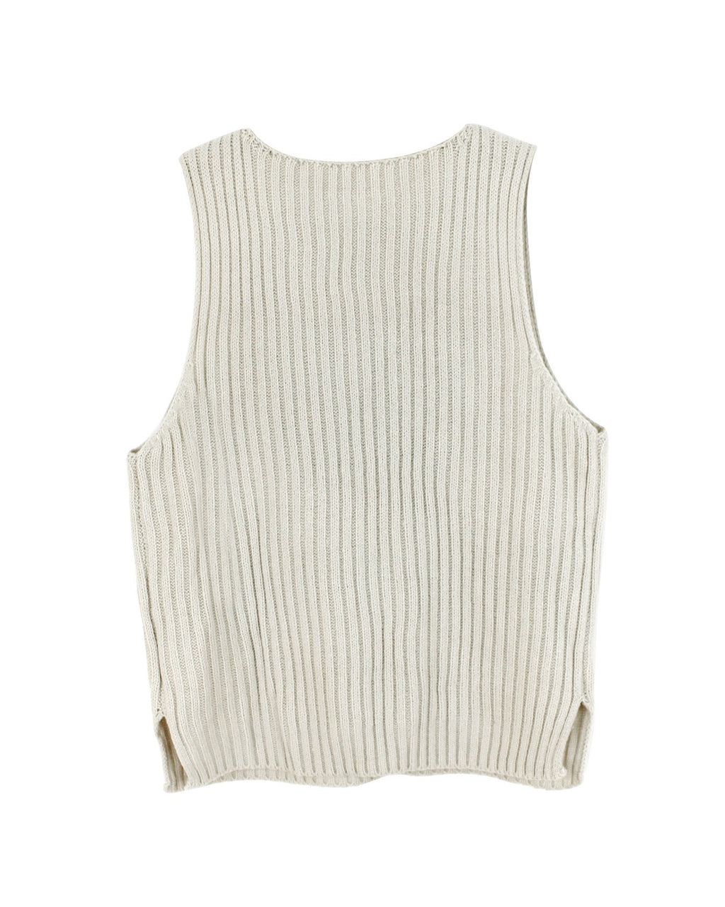 American Flag Knit Sleeveless Vest Top - Off-White - 2