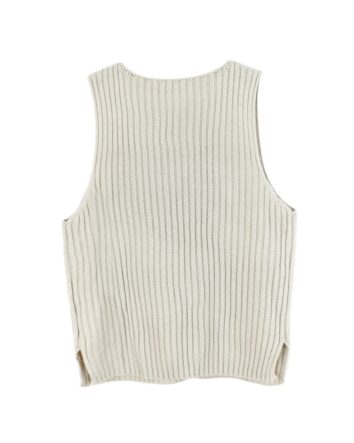 American Flag Knit Sleeveless Vest Top - Off-White - 2
