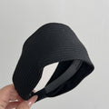 Extra Wide Ribbed Jersey Headband - black