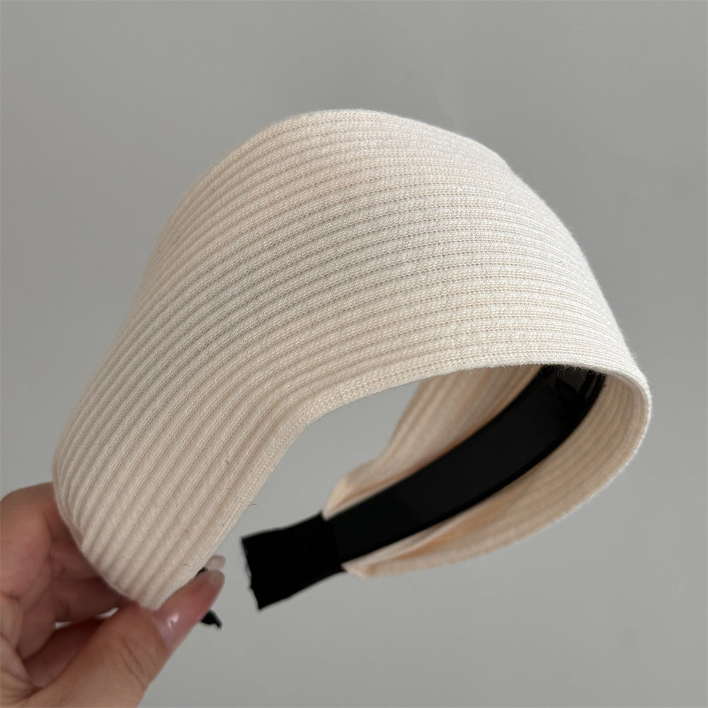 Extra Wide Ribbed Jersey Headband - offwhite