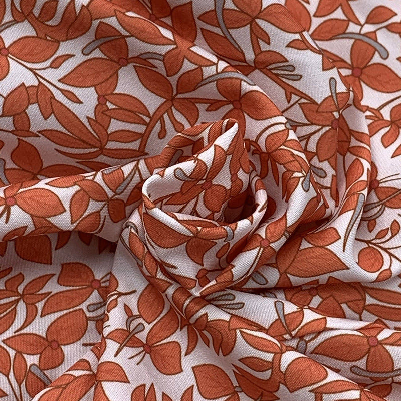 Ditsy Floral Crochet Yoke Maxi Dress - Orange - 3