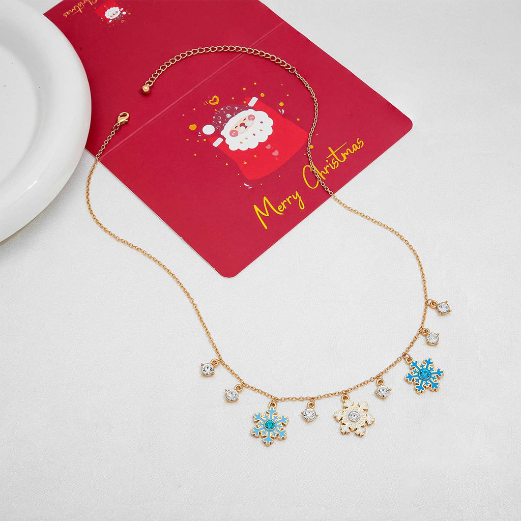 Snowflake Cluster Zircon Charm Necklace