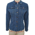 Fitted Waist Classic Denim Jacket - Blue