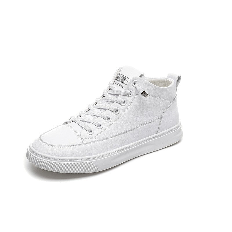 Soft Genuine Leather Lace-Up Court Sneakers