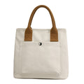 Canvas Mini Tote Bag with Front Pocket - Ivory