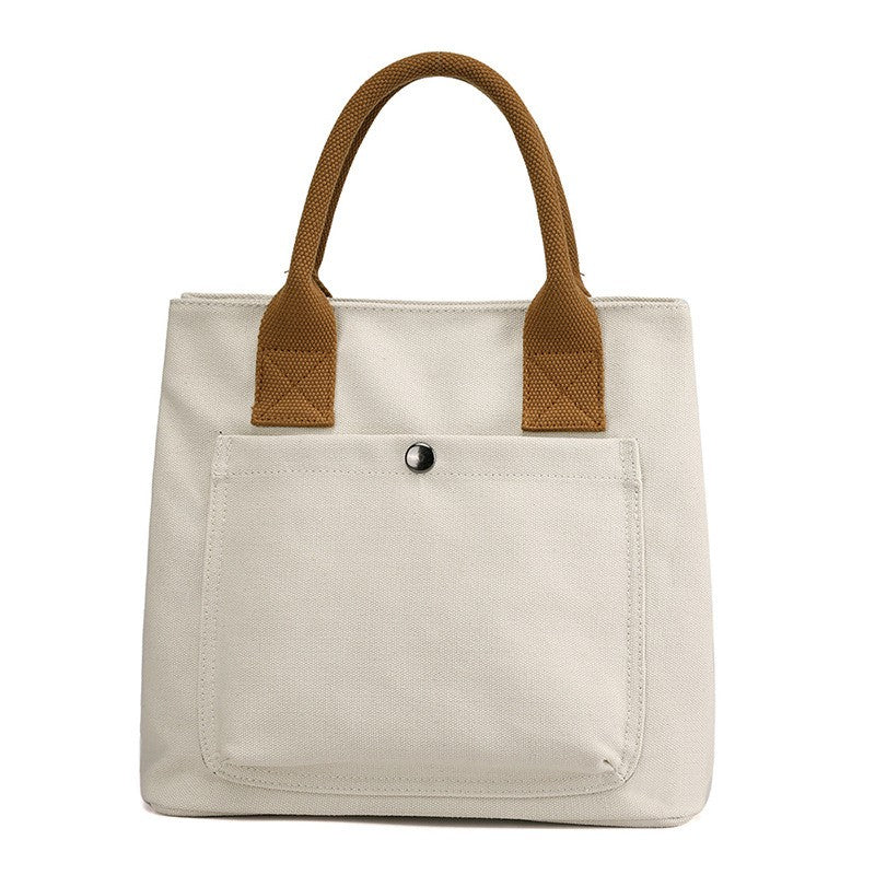 Canvas Mini Tote Bag with Front Pocket