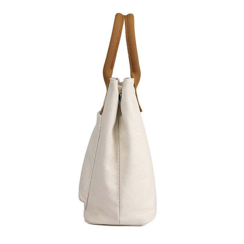 Canvas Mini Tote Bag with Front Pocket