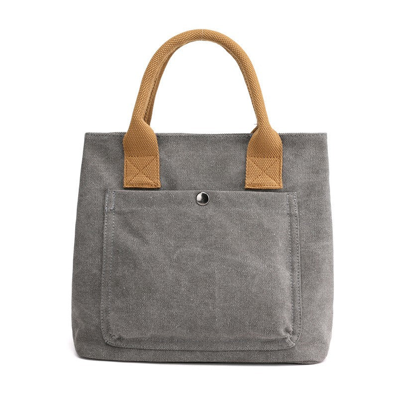 Canvas Mini Tote Bag with Front Pocket