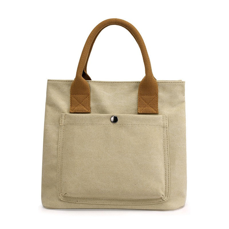 Canvas Mini Tote Bag with Front Pocket