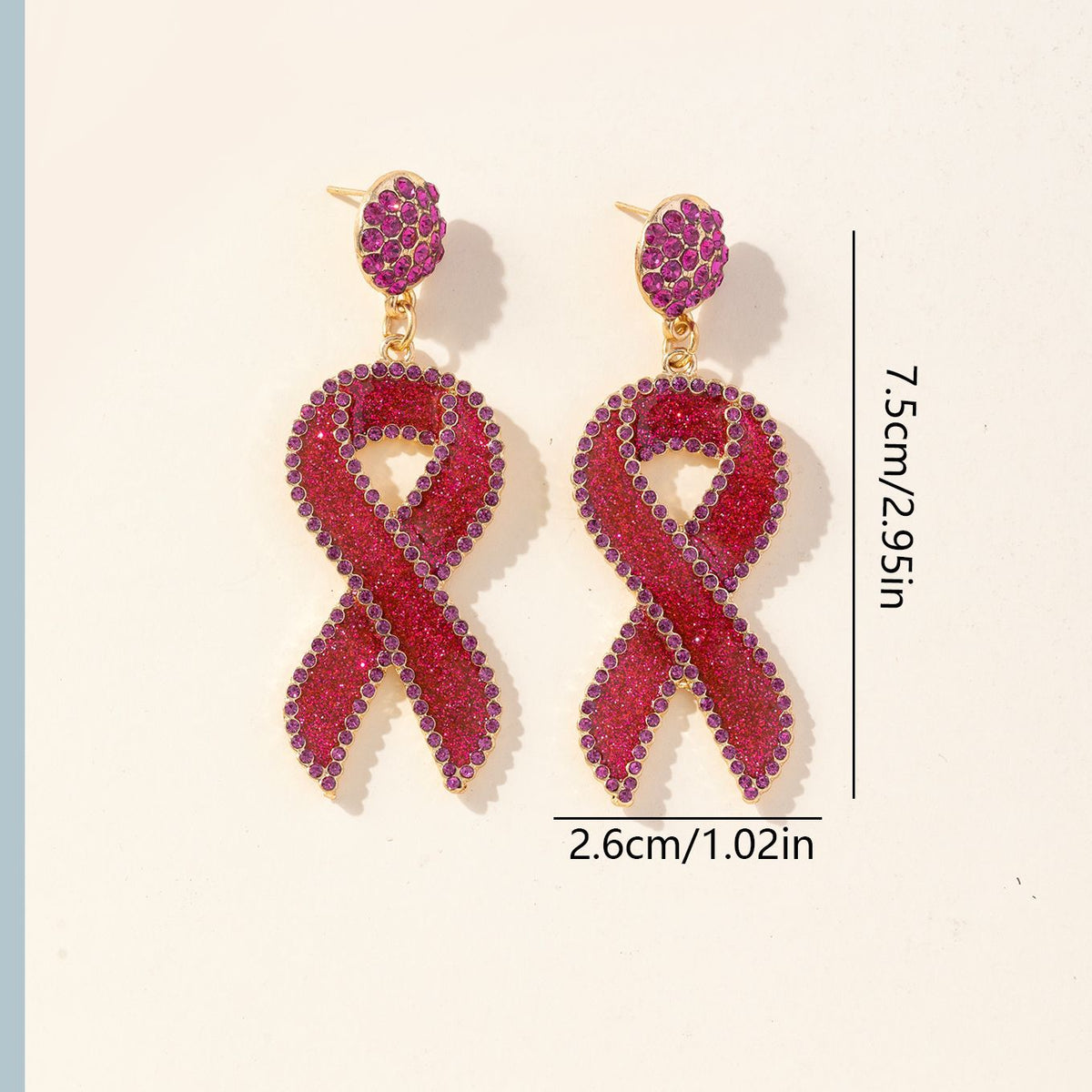 Sparkling Rhinestone Ribbon Drop Earrings - view 2