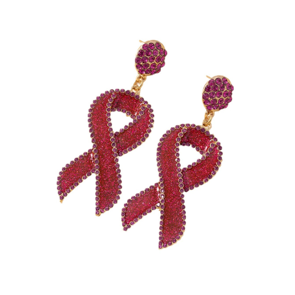 Sparkling Rhinestone Ribbon Drop Earrings - view 4