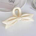 Oversized Bow Shaped Hair Claw Clip - White