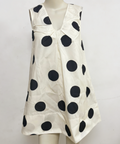 Dotted V Neck Mini Dress With Side Pockets - Apricot