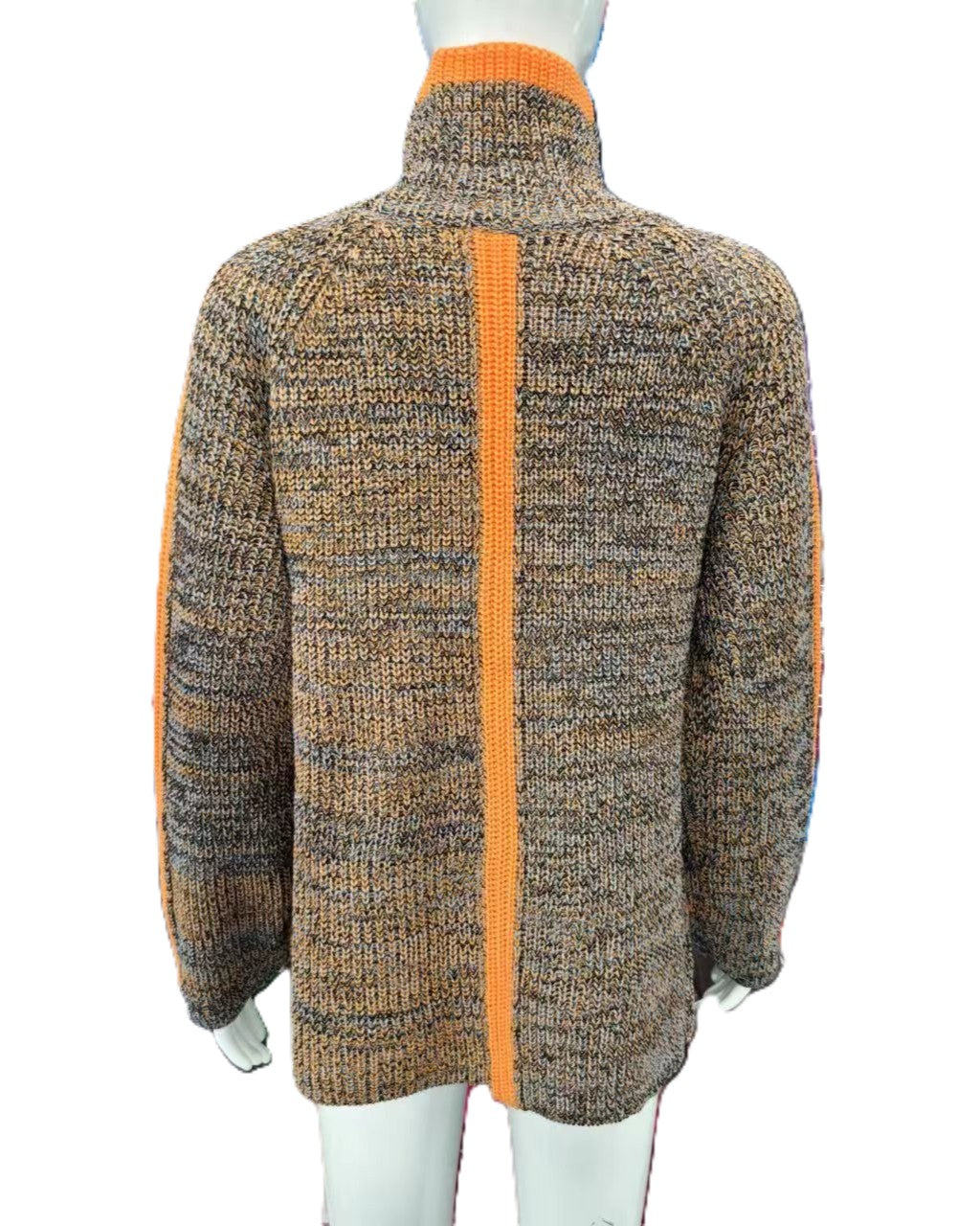 Marled Turtleneck Sweater With Contrast Trim - Decor - 2