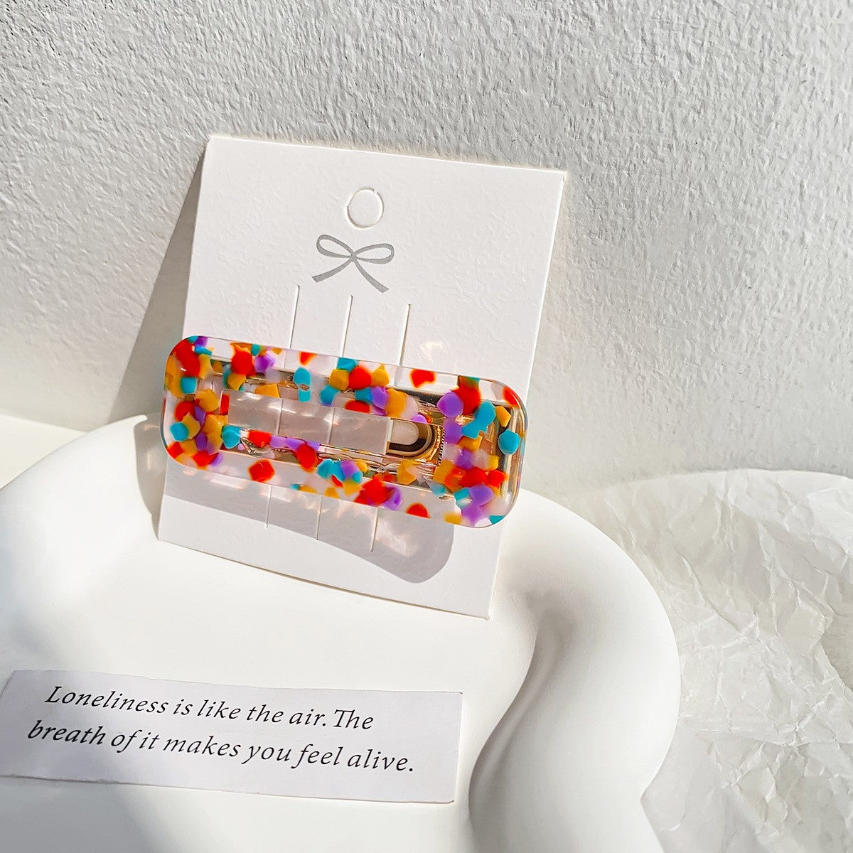 Confetti Speckle Acetate Duckbill Hair Clips - Red_1