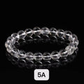Clear Quartz Round Bead Bracelet - 5A