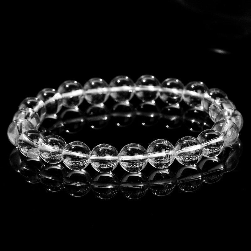 Clear Quartz Round Bead Bracelet