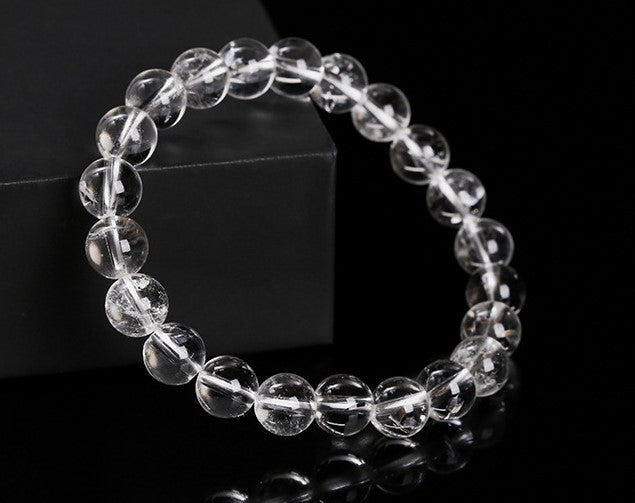 Clear Quartz Round Bead Bracelet - view 2