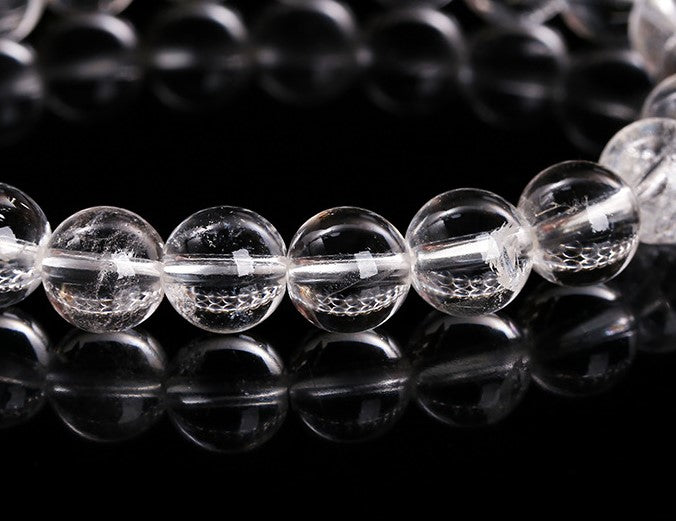 Clear Quartz Round Bead Bracelet - view 3