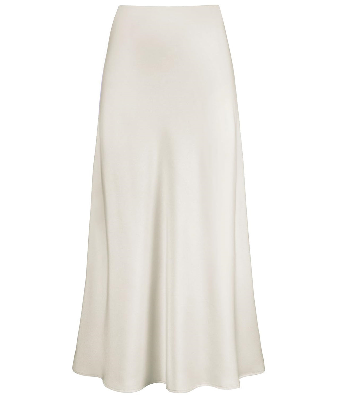 Bias Cut Satin Slip Maxi Skirt - Begie