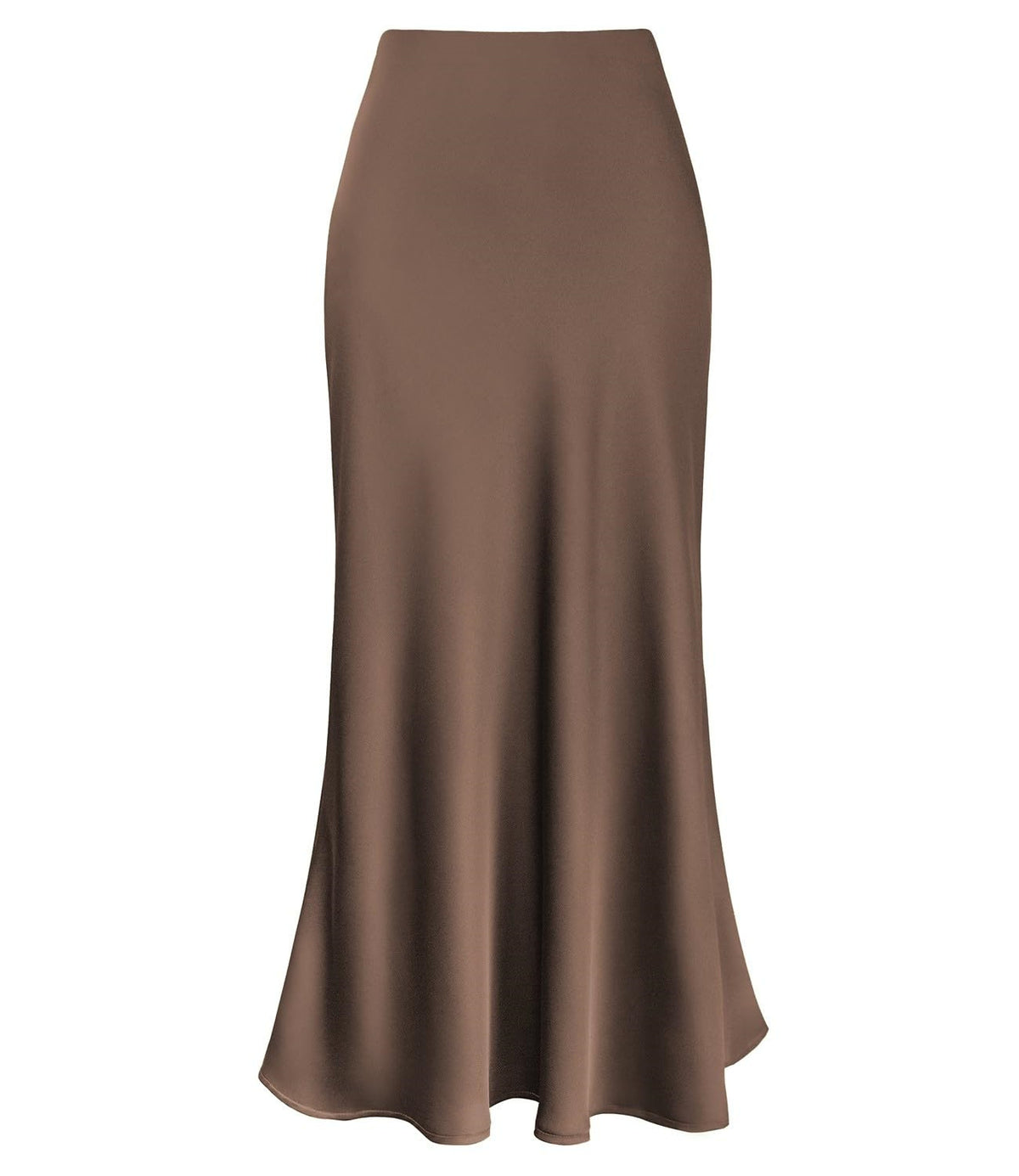 Bias Cut Satin Slip Maxi Skirt - Coffee