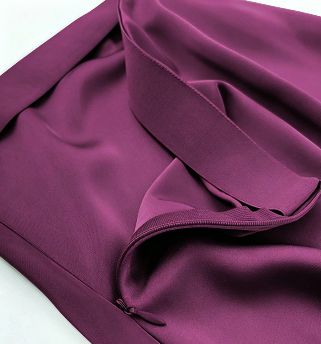 Bias Cut Satin Slip Maxi Skirt - DPurple - 2