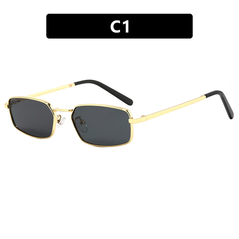 Small Rectangle Metal Frame Sunglasses - Color_1
