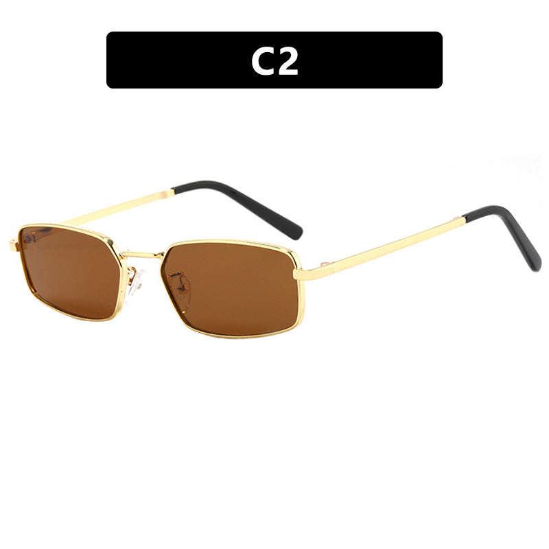 Small Rectangle Metal Frame Sunglasses - Color_2 - 1