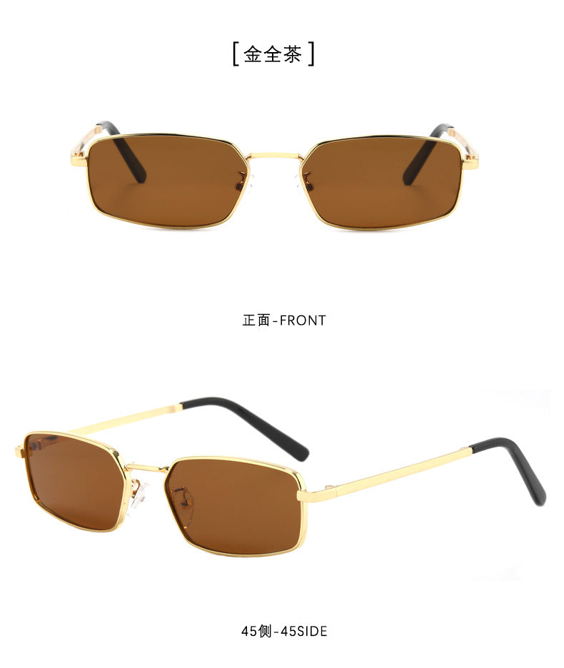 Small Rectangle Metal Frame Sunglasses - Color_2 - 3