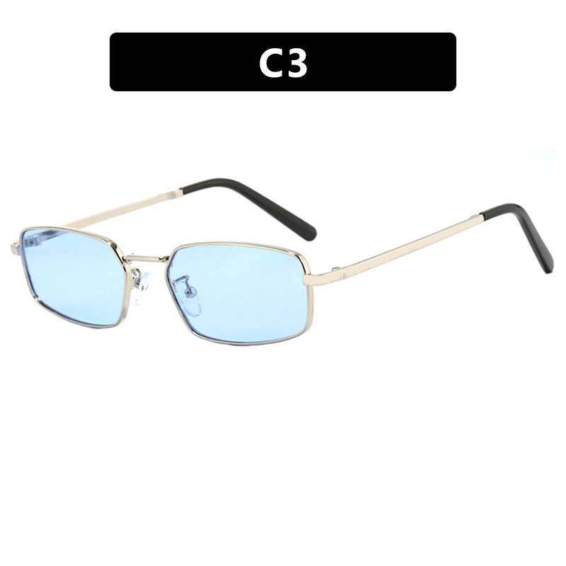 Small Rectangle Metal Frame Sunglasses - Color_3