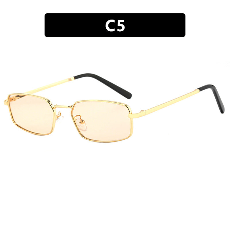 Small Rectangle Metal Frame Sunglasses - Color_5